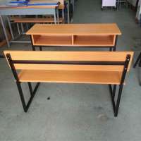 Popular double seat school desk and chair