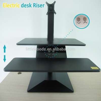 Dual Monitor electric motorized stand up height adjustable standing desk converter