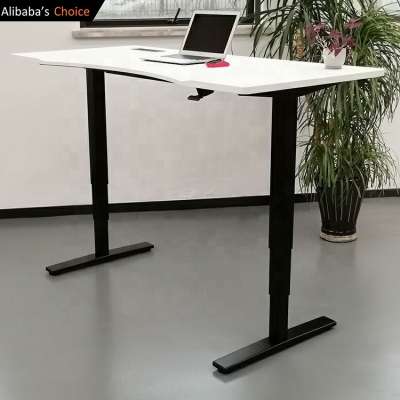 Folding legs easy assemble pneumatic  height adjustable sit to stand office desk stand up desk